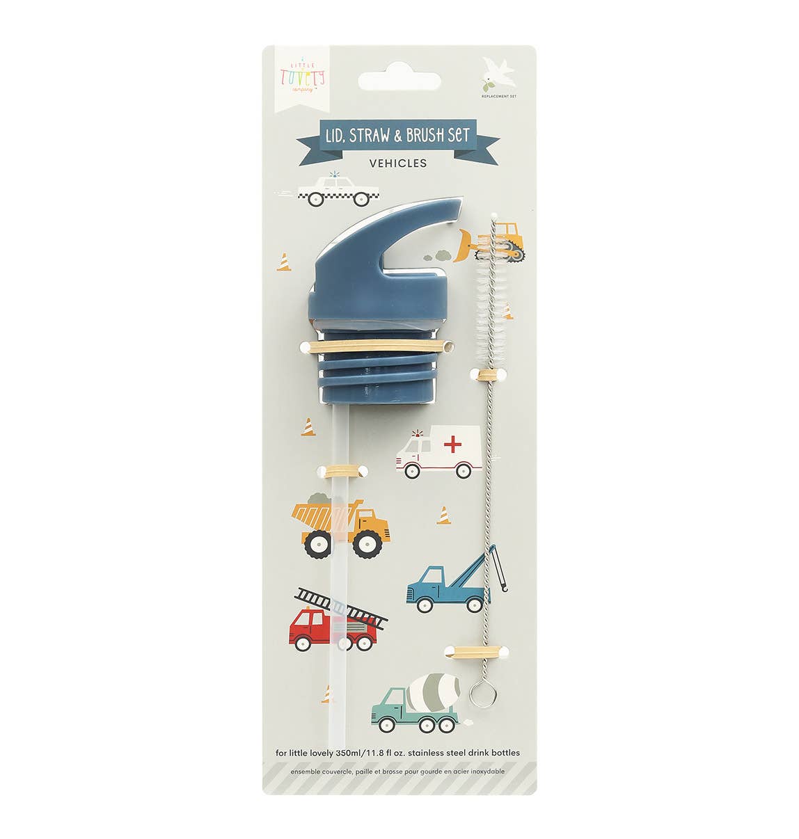 Replacement Lid, Straw & Brush Set for Stainless Steel Bottle: Vehicles