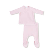 Veiled Pink - Long Sleeve Kimono  & Footed Pant