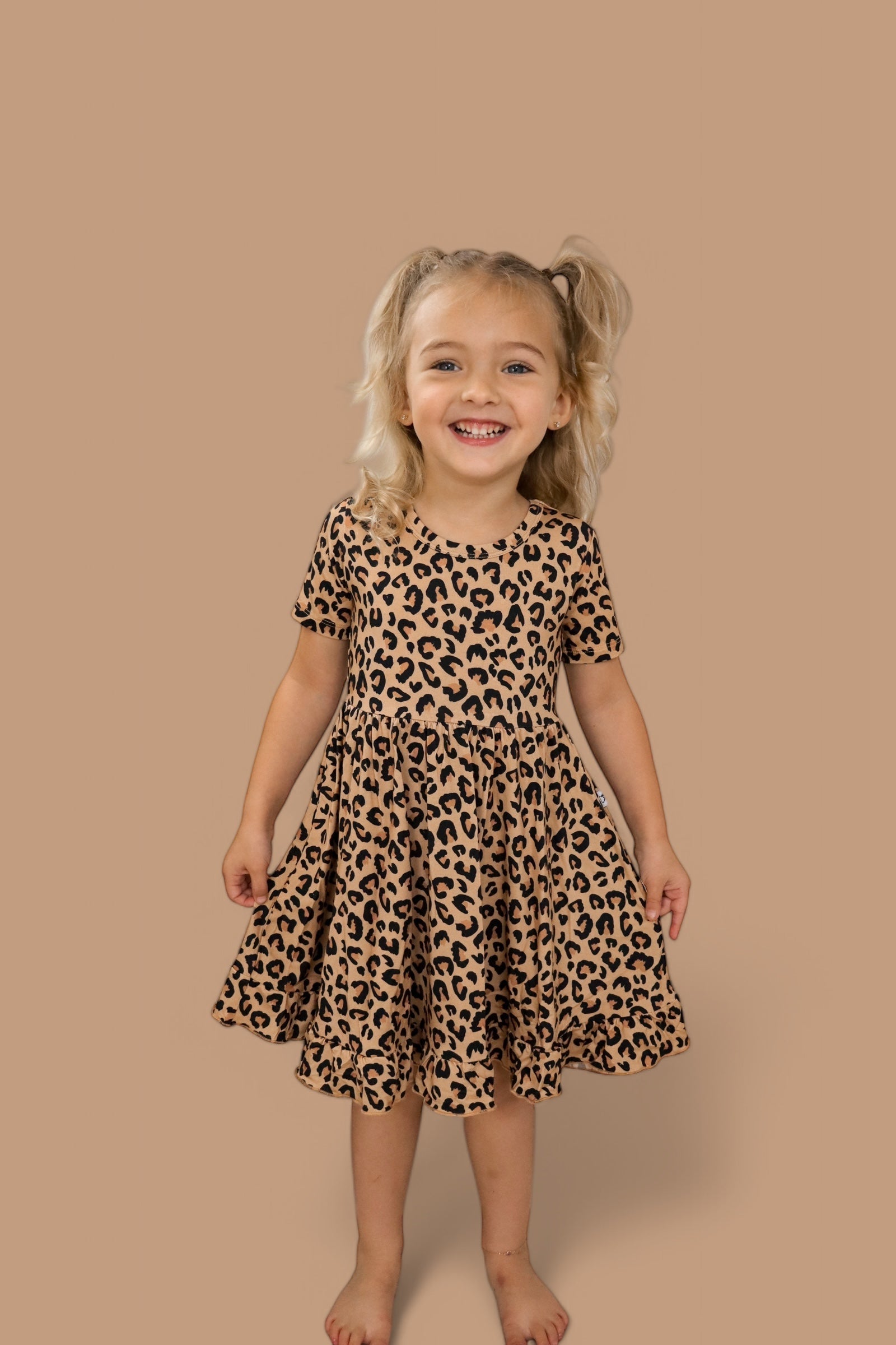 LEOPARD DREAM RUFFLE DRESS