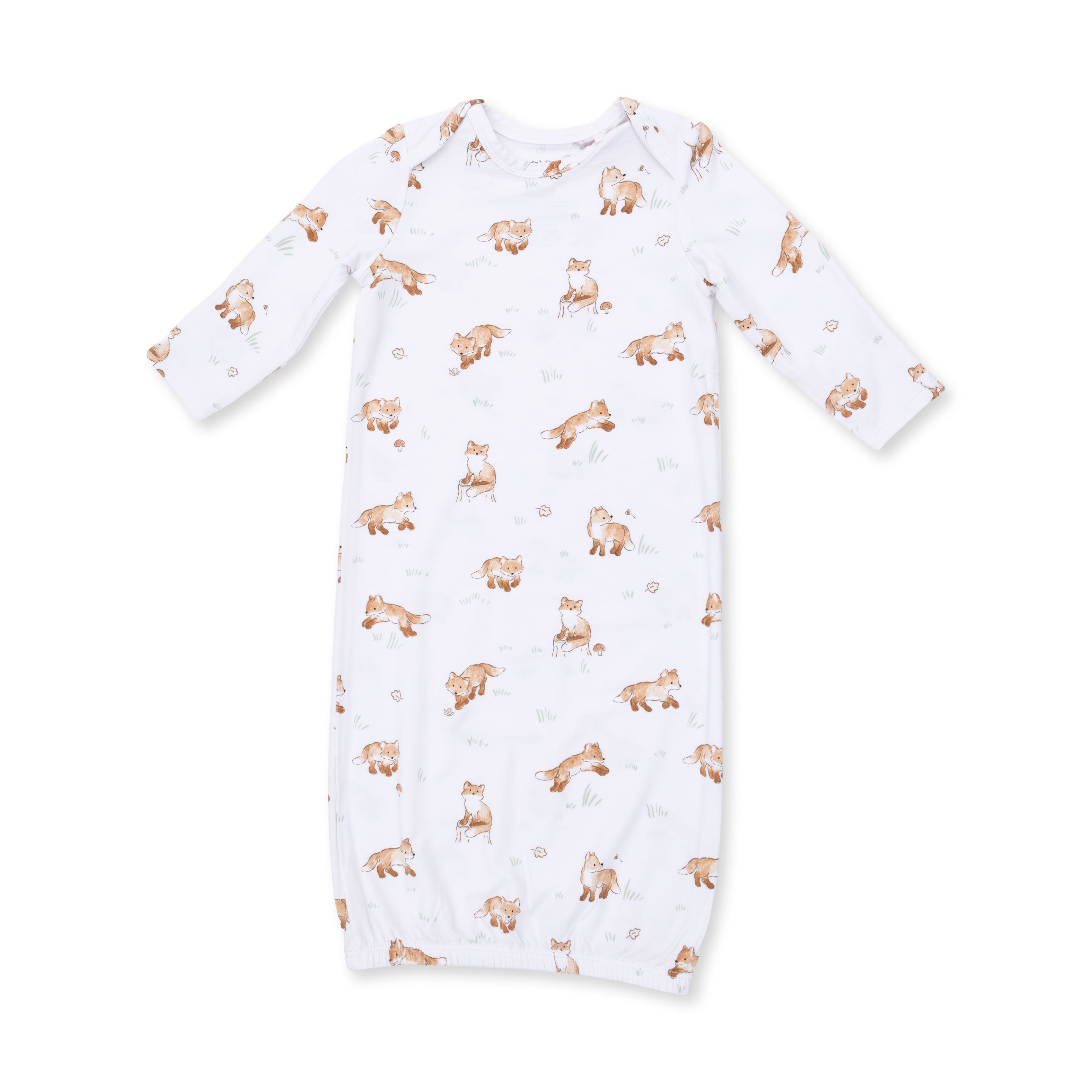 Little Explorer Fox - Lap Shoulder Gown and Knotted Hat