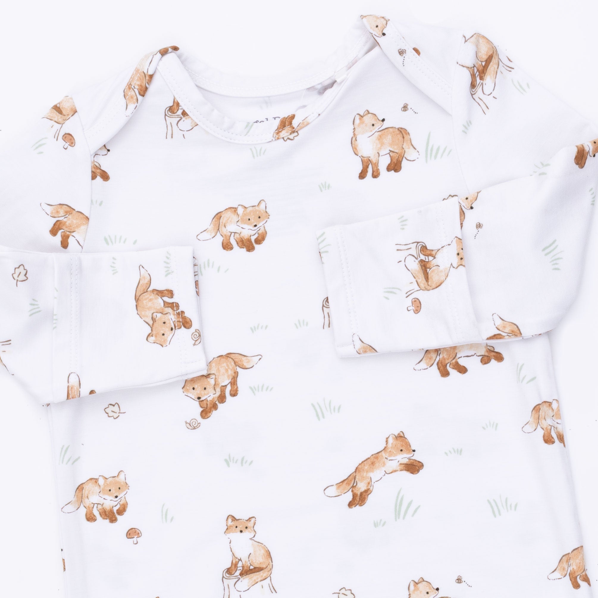 Little Explorer Fox - Lap Shoulder Gown and Knotted Hat