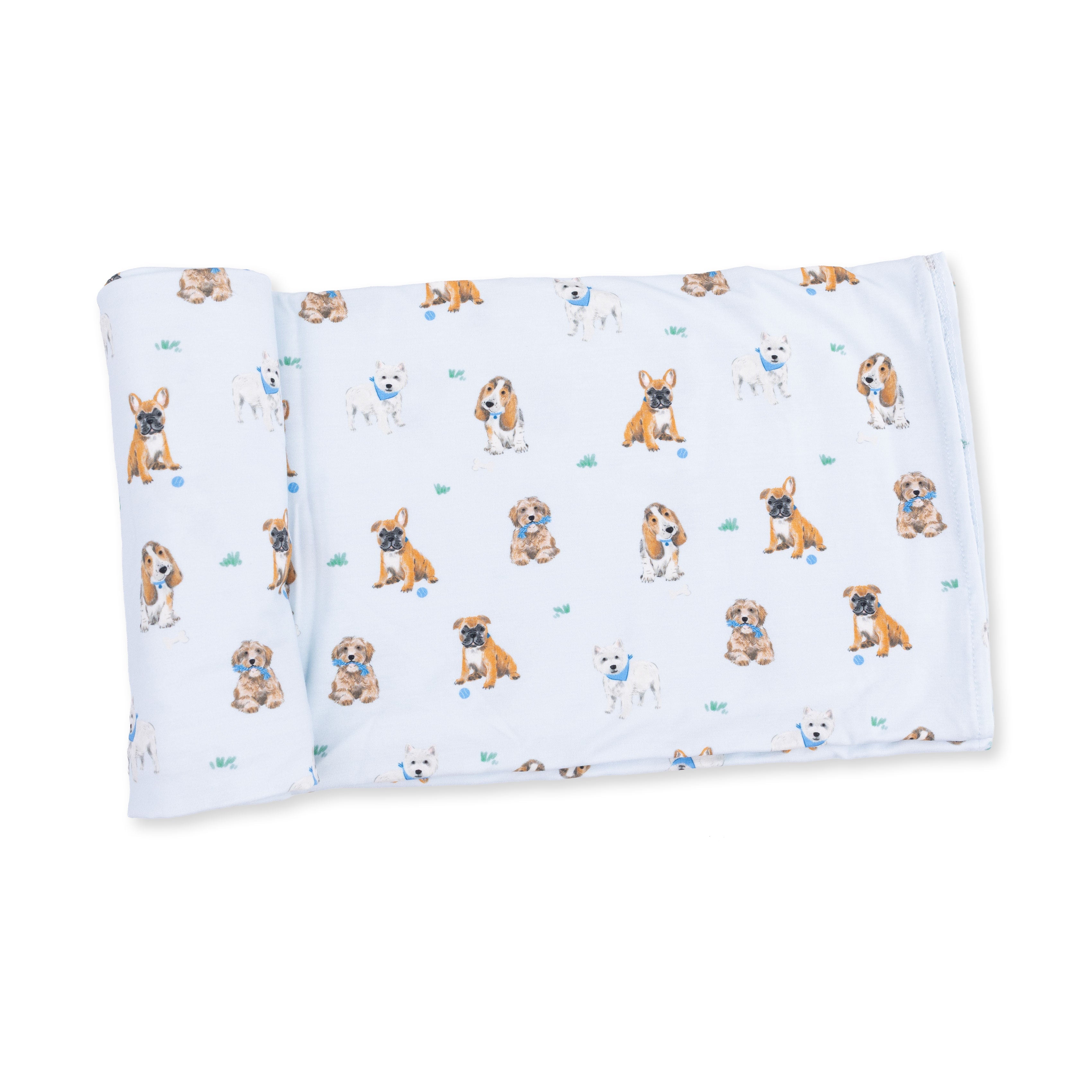 Bestie Dogs Blue - Swaddle Blanket
