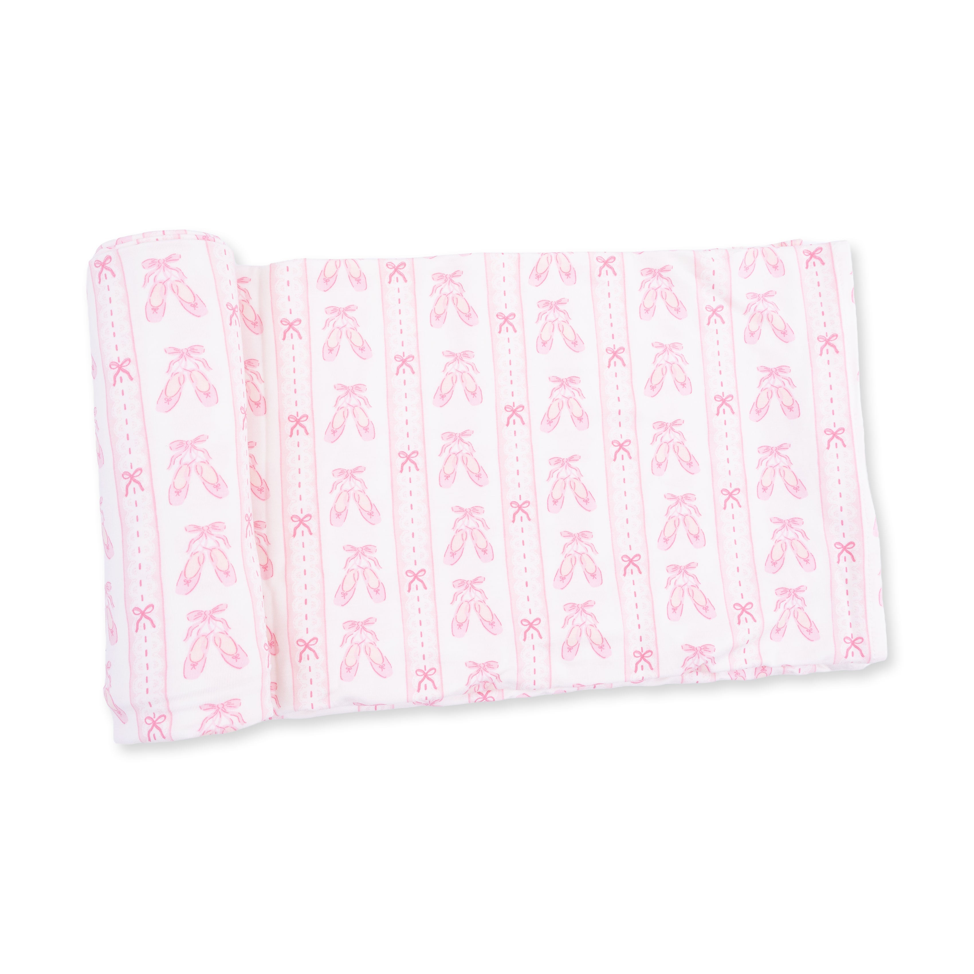 Ballet Shoes Ribbon Stripe - Swaddle Blanket