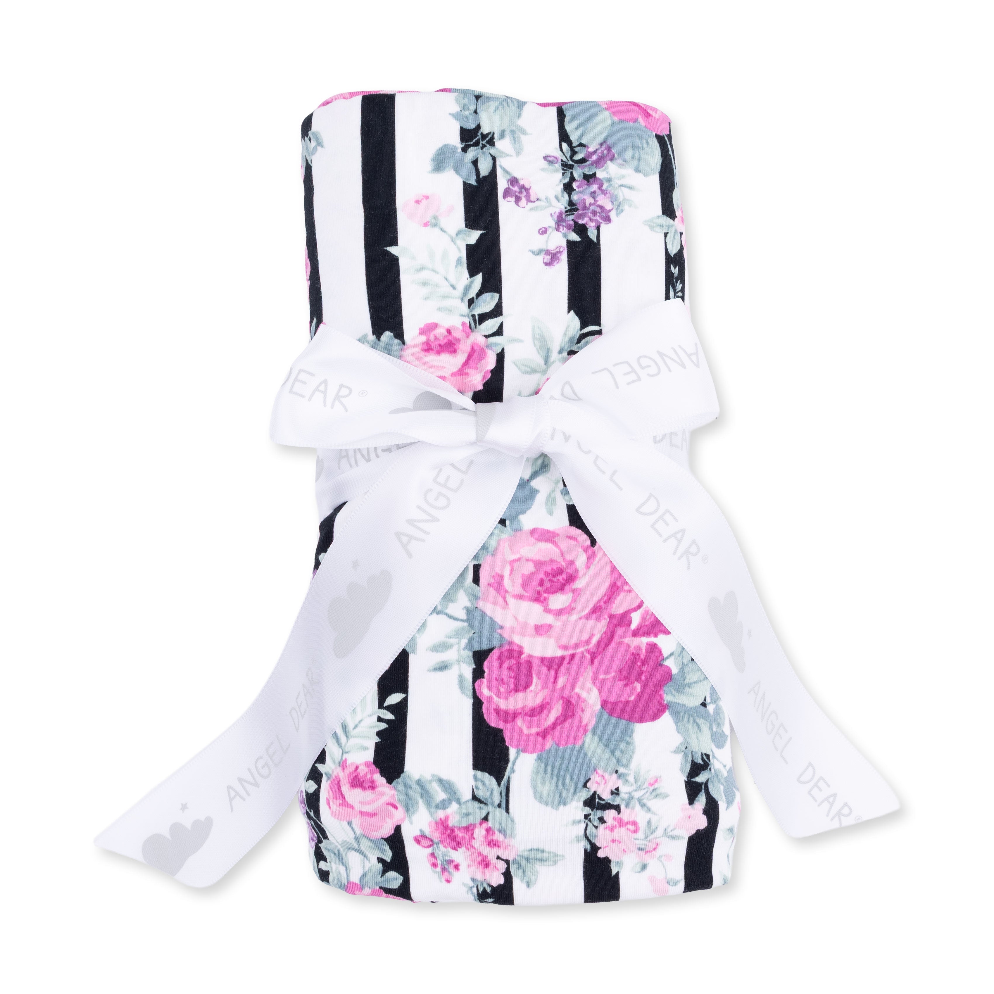 Cabbage Rose Stripe - Swaddle Blanket