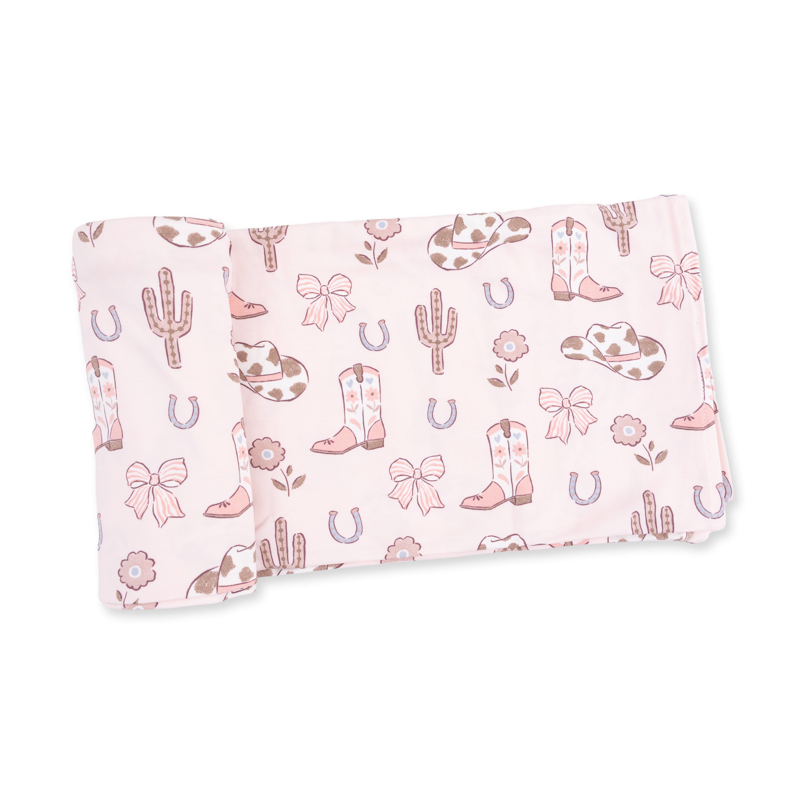 Cowgirl Boots and Bows - Swaddle Blanket