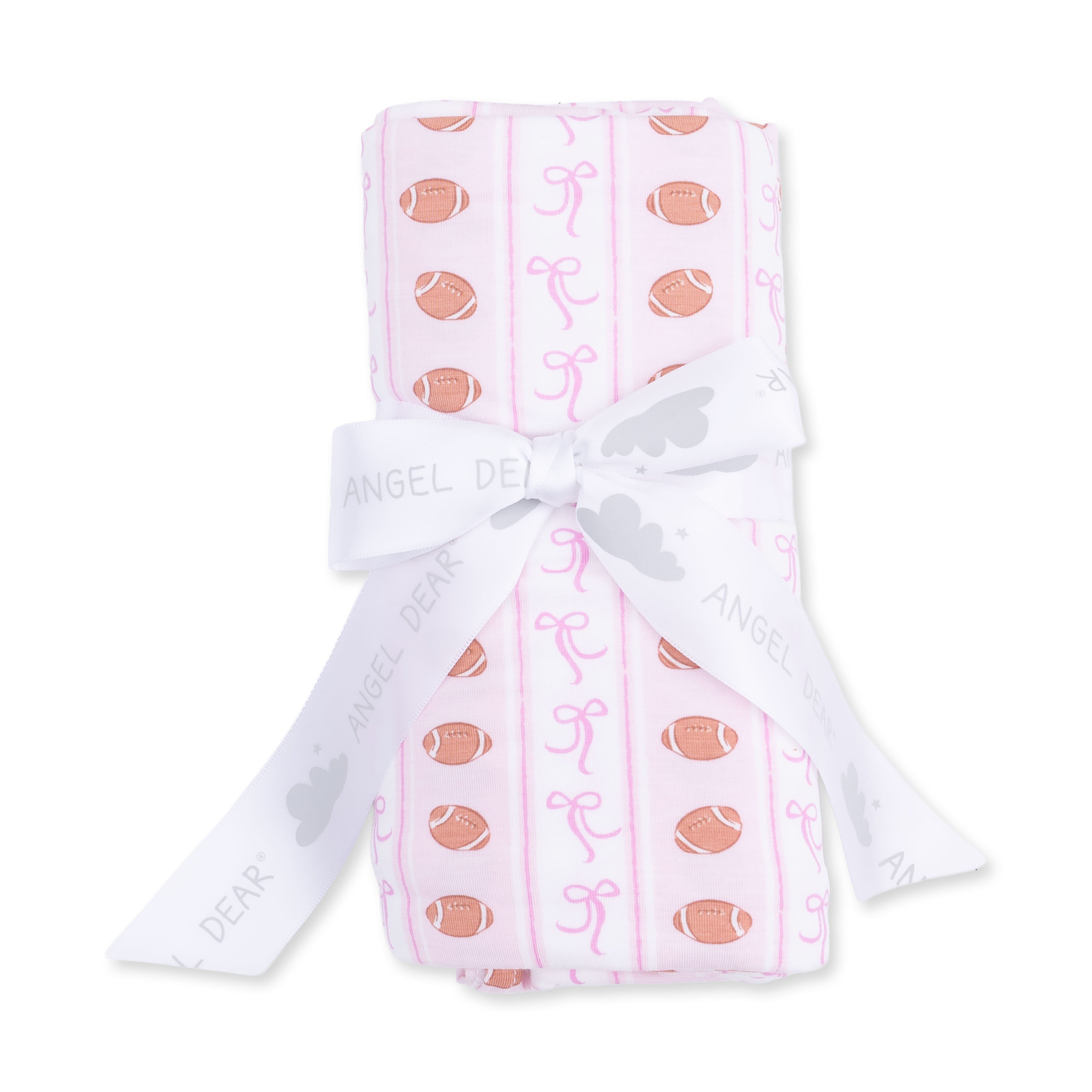 Football Bow Stripe - Swaddle Blanket