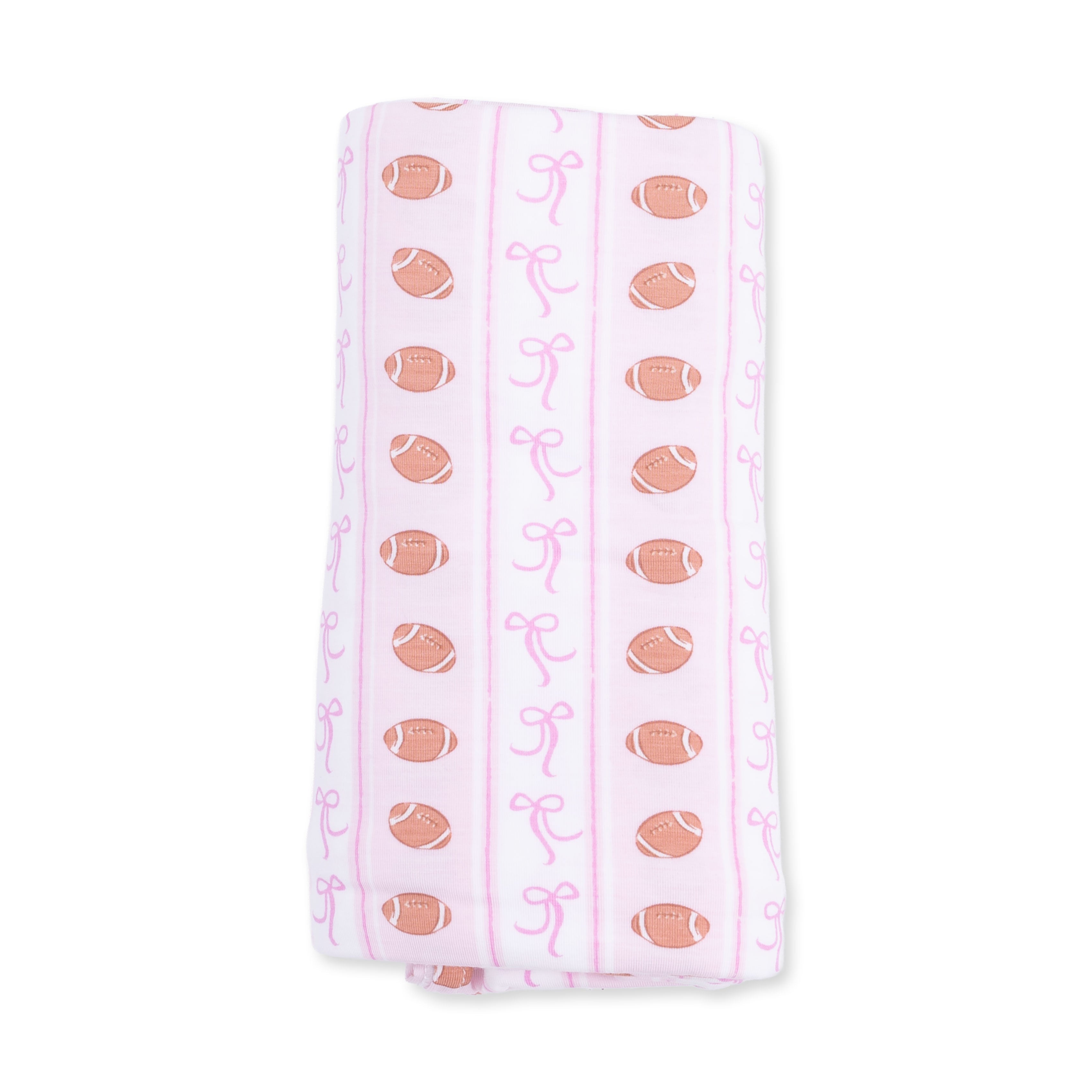 Football Bow Stripe - Swaddle Blanket