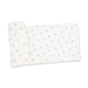 Little Horseshoes Blue - Swaddle Blanket