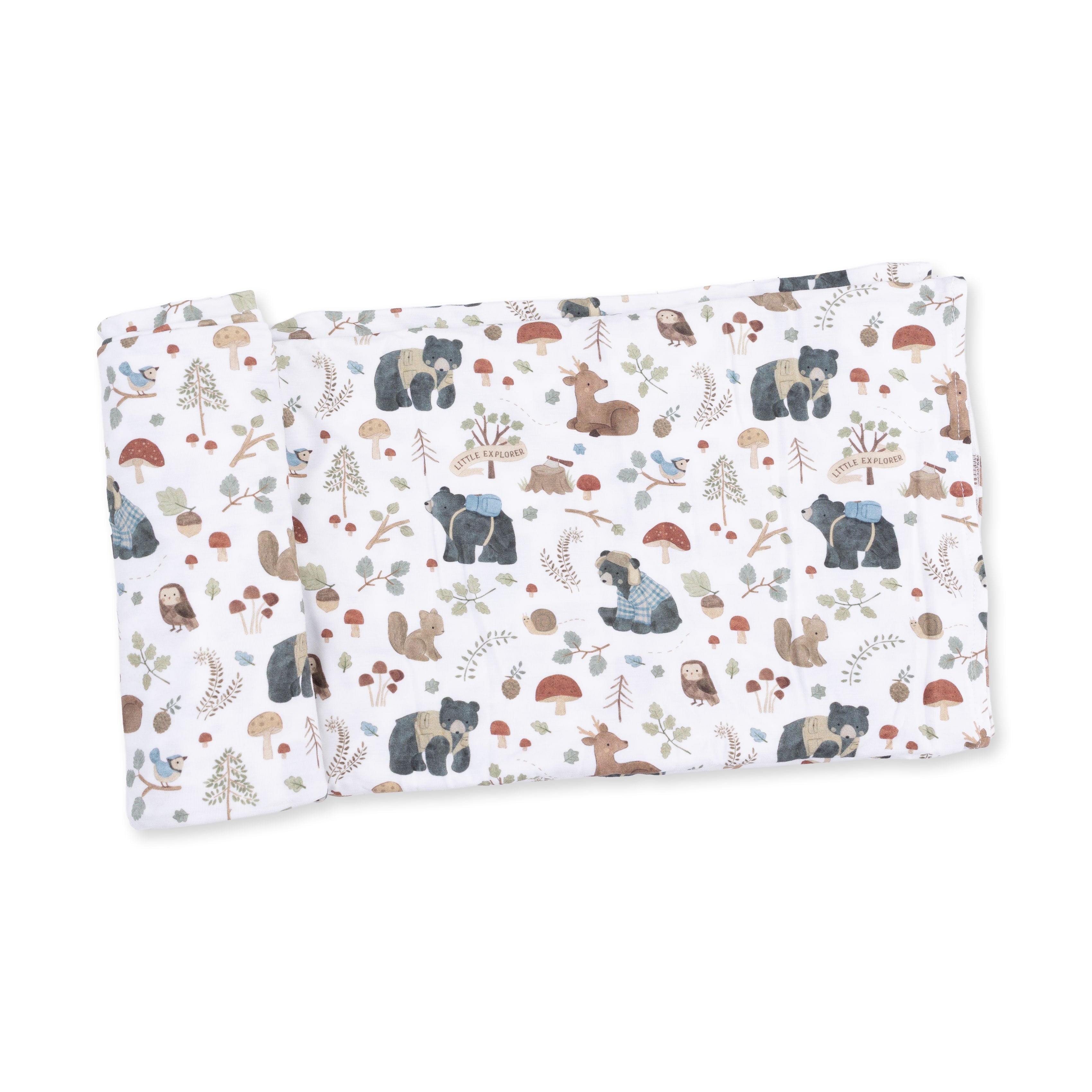 Southern Woodland Animals Green - Swaddle Blanket