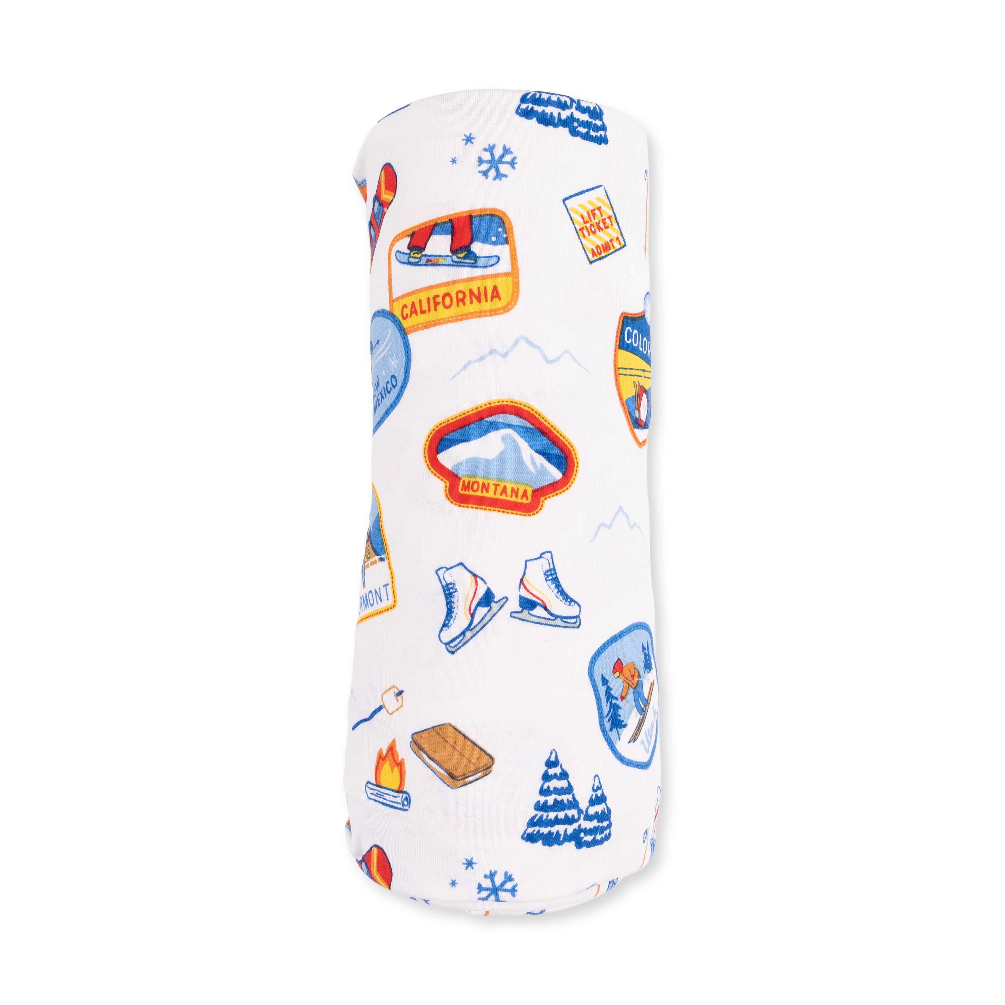 Vintage Ski Patches - Swaddle Blanket