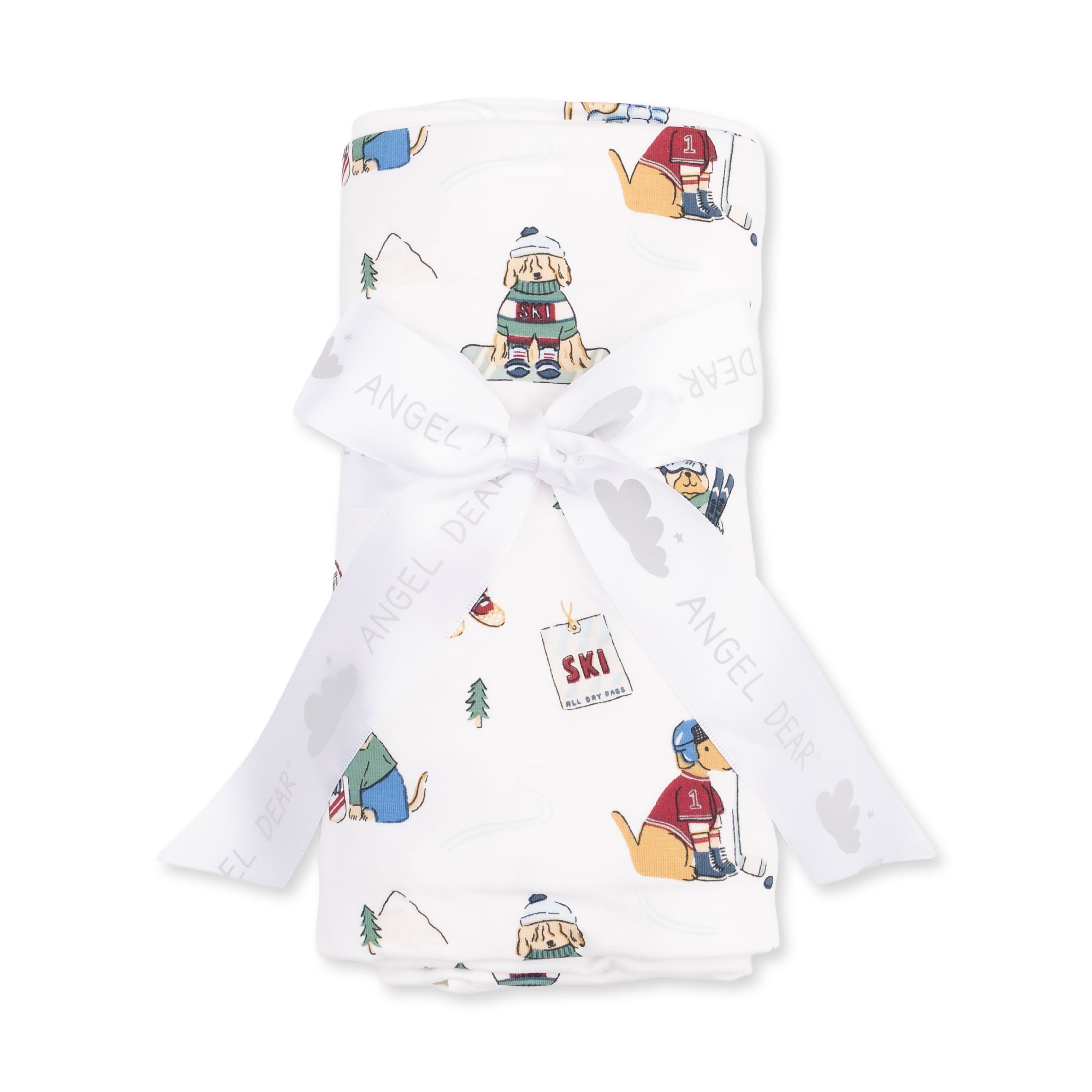 Winter Sports Dogs Green - Swaddle Blanket