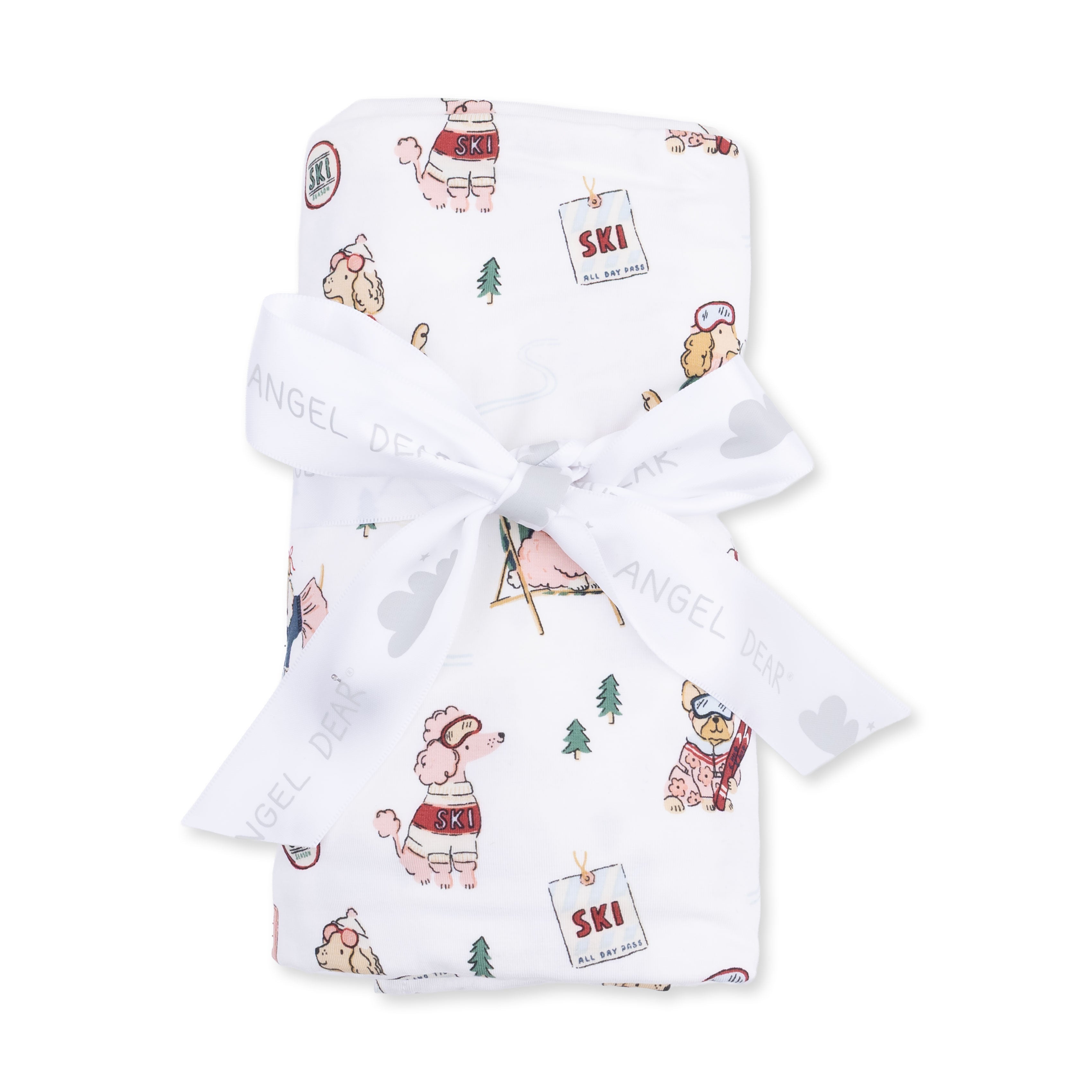 Winter Sports Dogs Pink - Swaddle Blanket