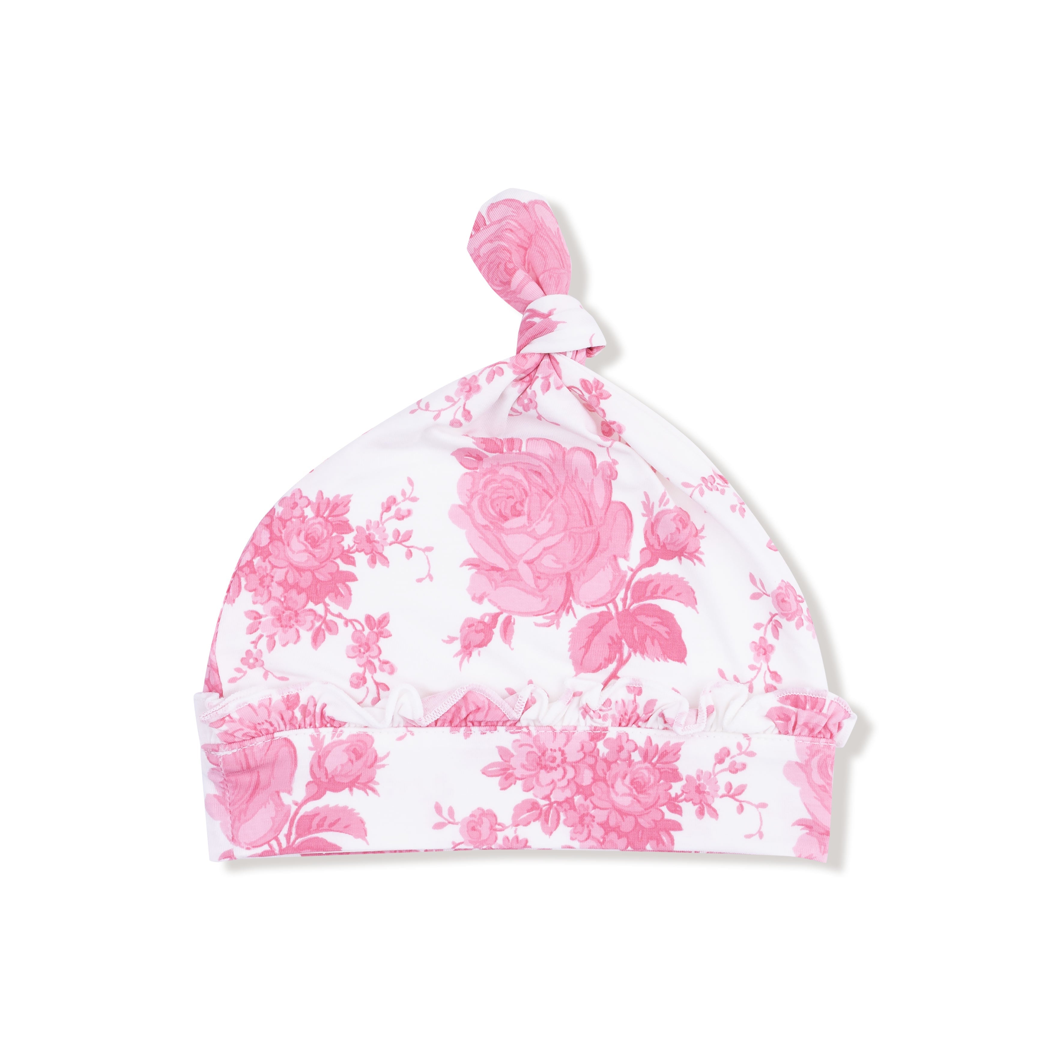 Vintage Pink Roses - Ruffle Knotted Hat