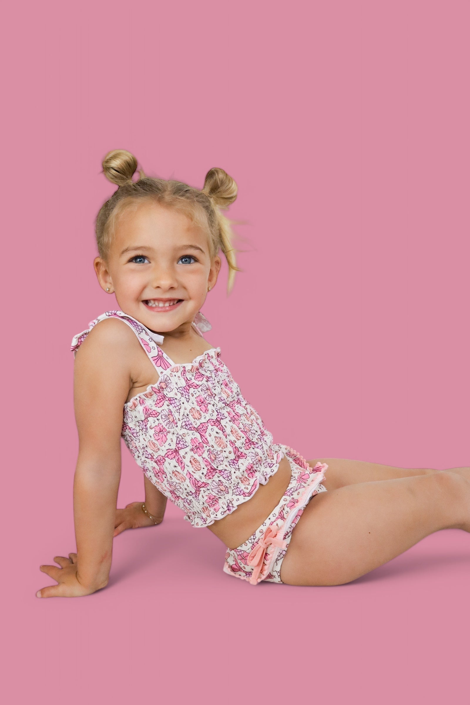 MAGICAL MERMAID DREAM SMOCKED TANKINI TWO PIECE SWIM SUIT
