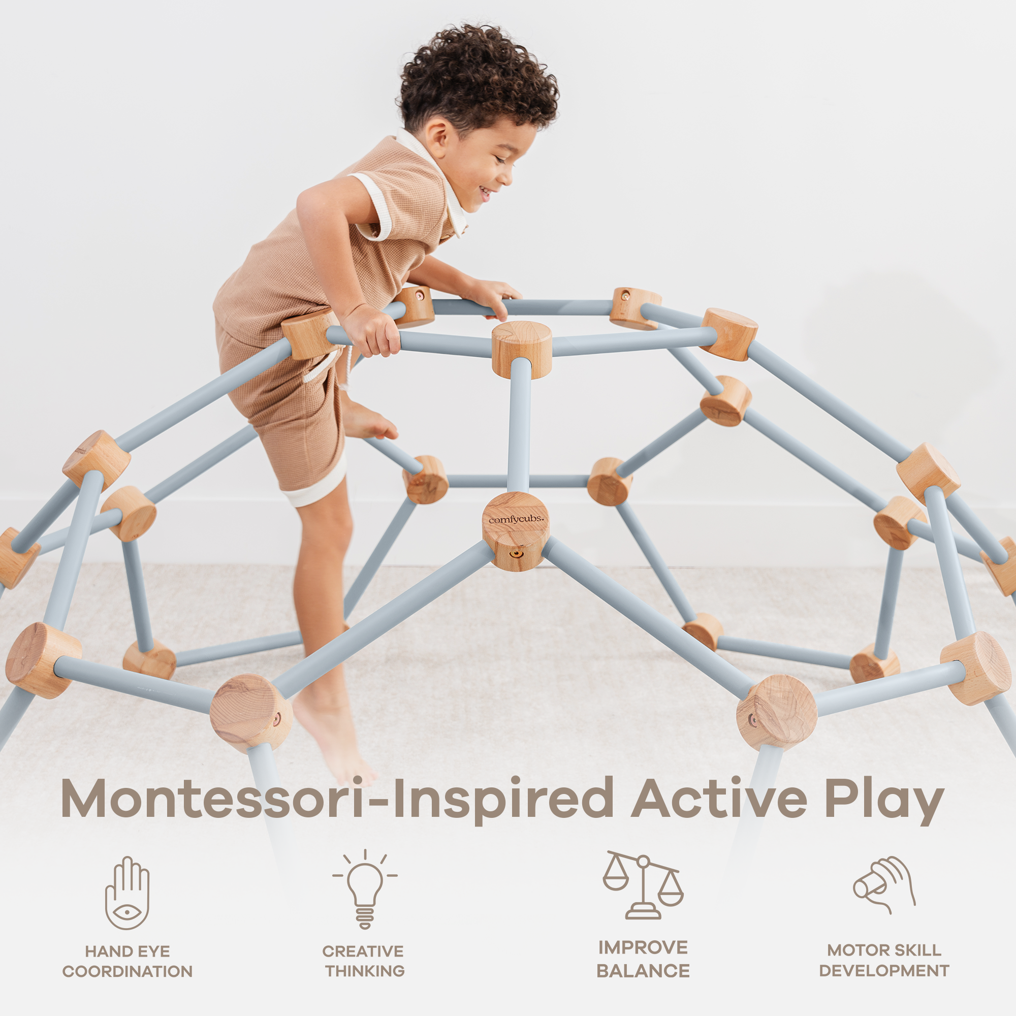 Wooden Climber for Kids in Pacific Blue