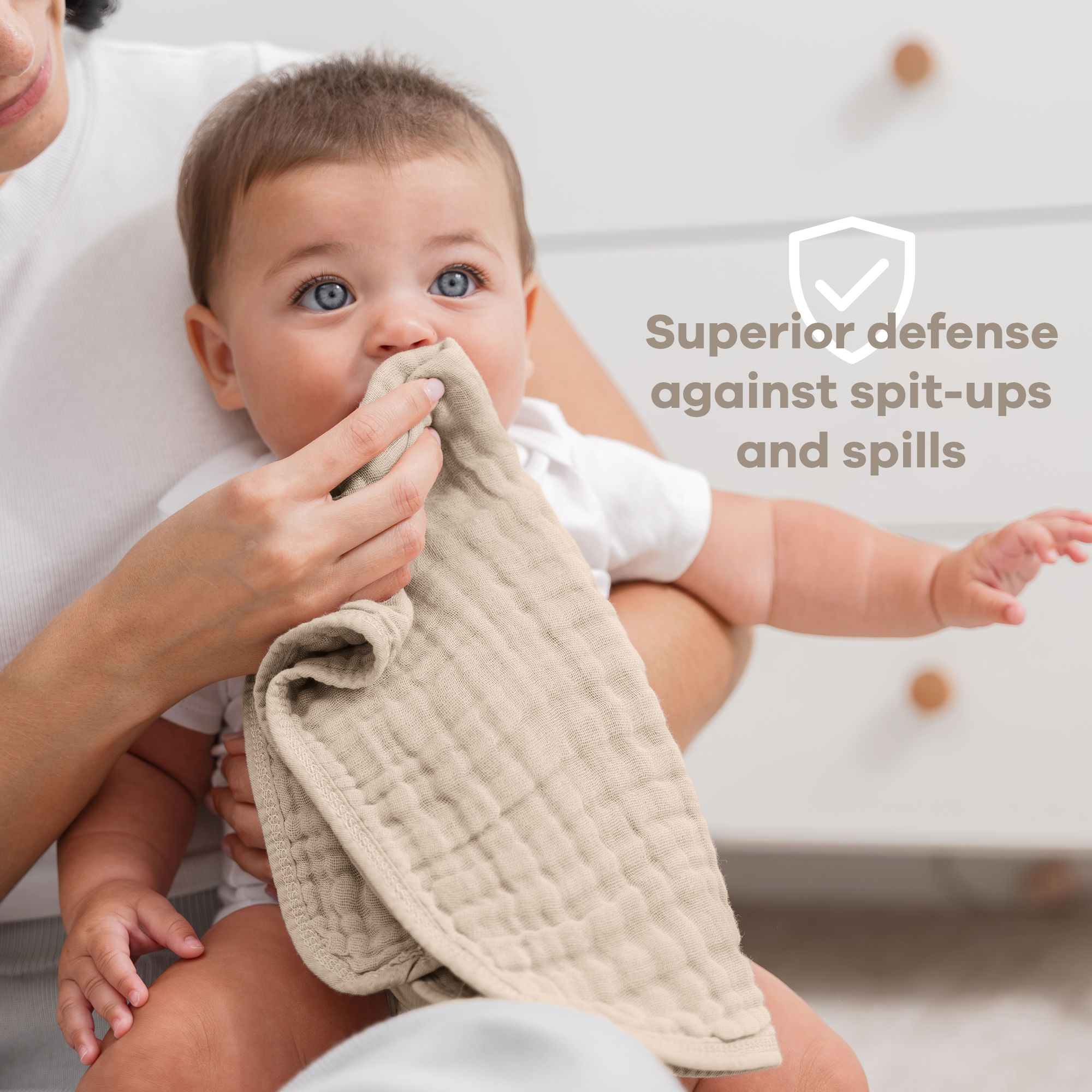 Muslin Burp Cloths in Sand