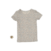 The Printed Short Sleeve Tee - Elise Ribbed