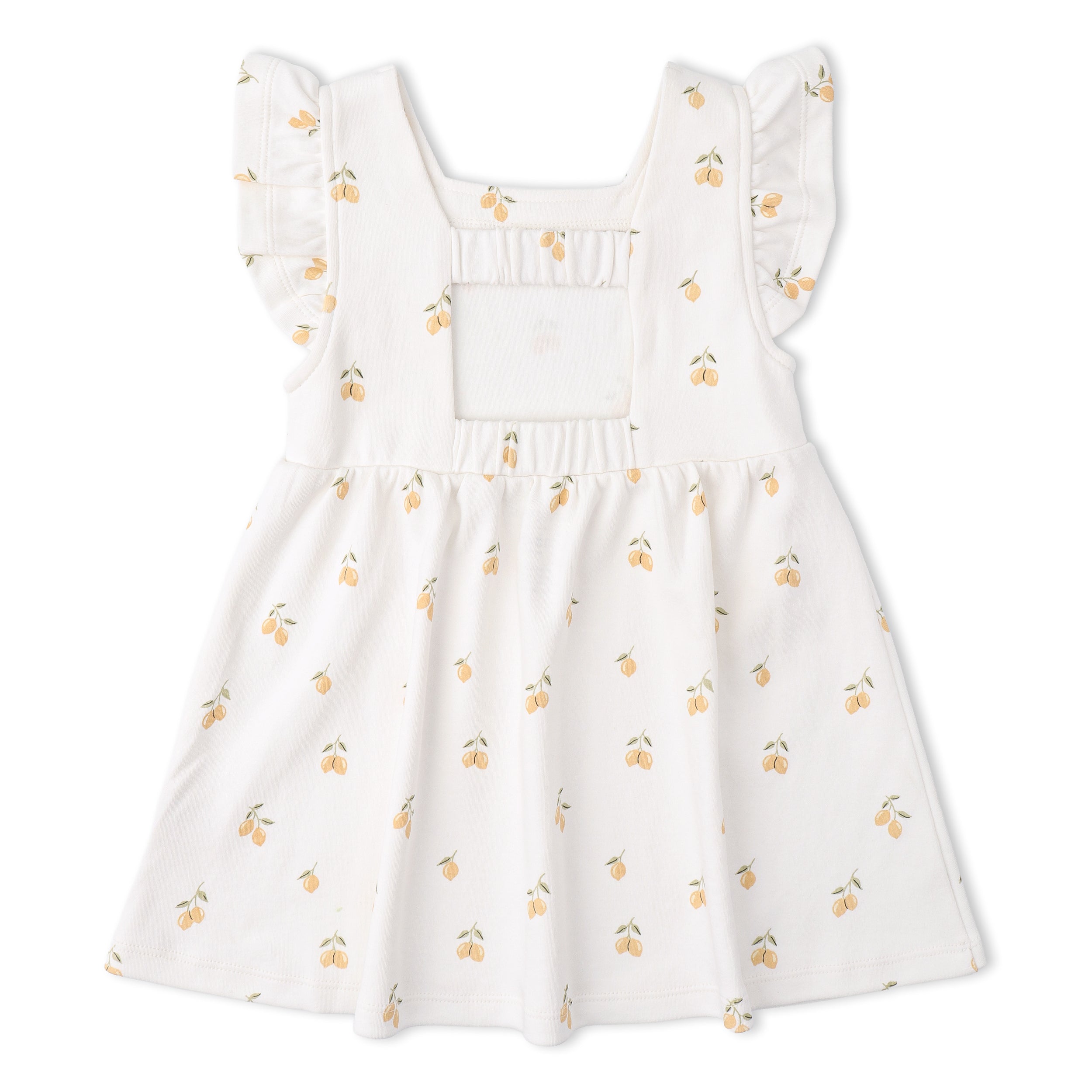 Organic Cutout Back Dress - Lemons