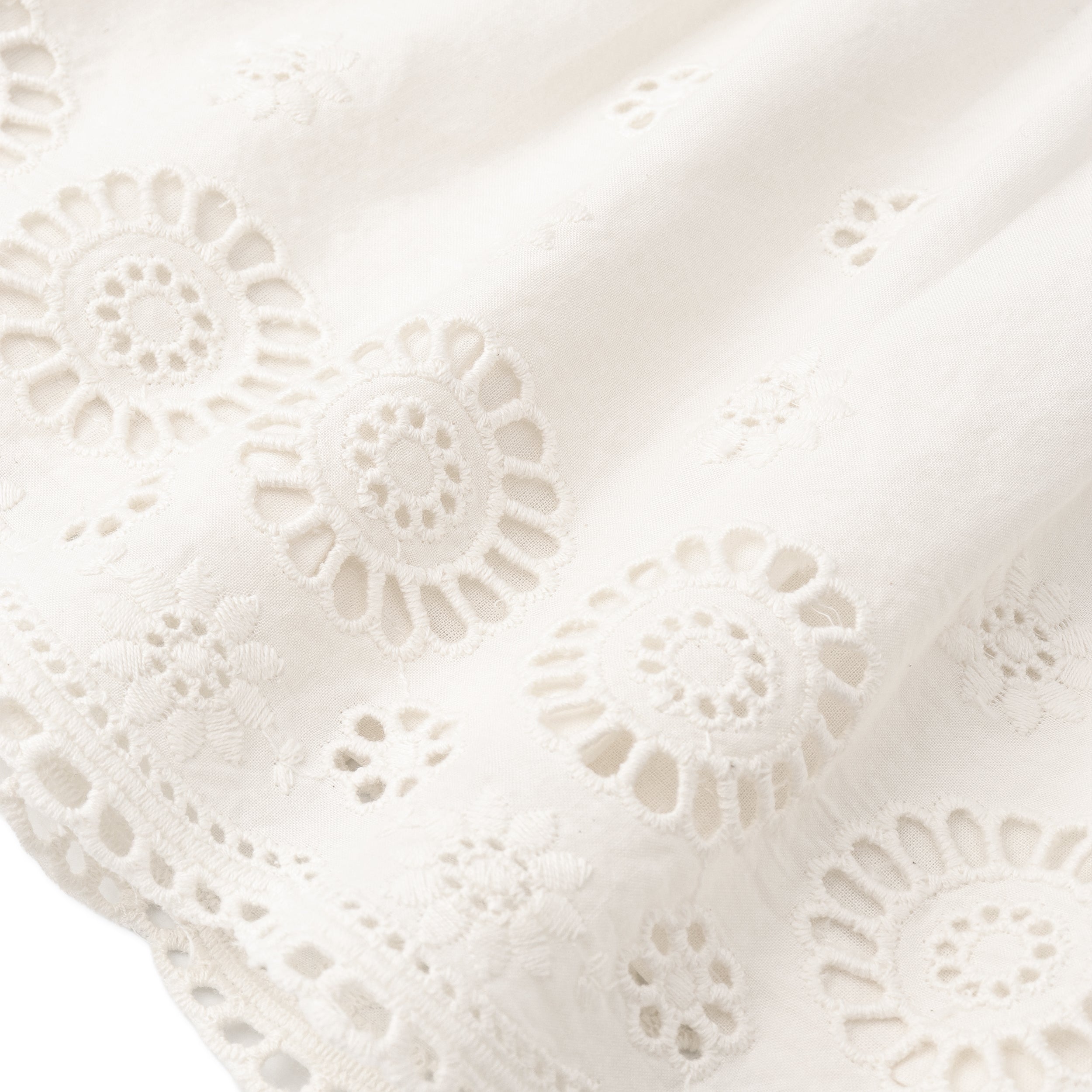 Organic Eyelet Top And Pant Set - Ivory Eyelet