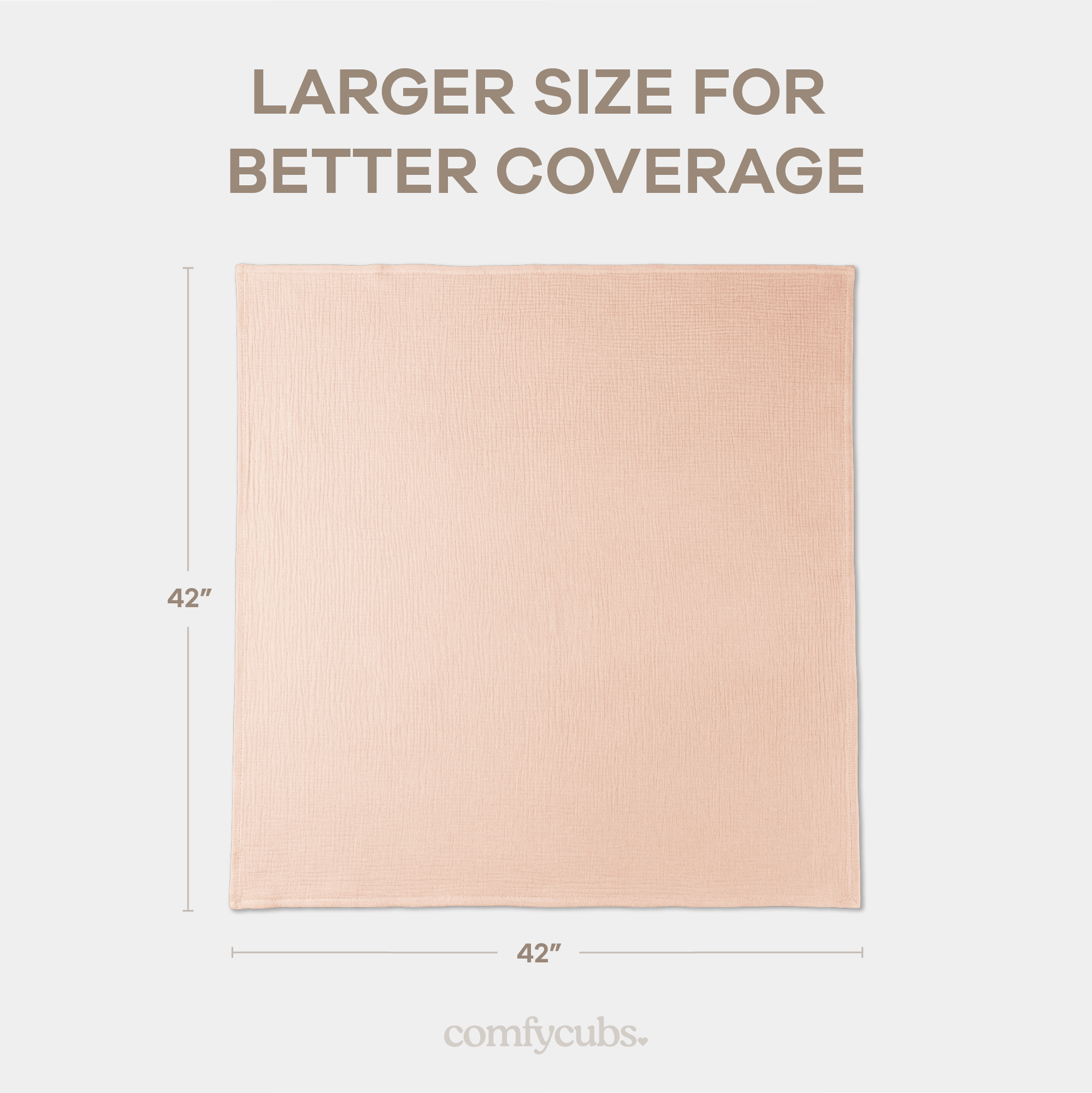 Muslin Swaddle Blankets, 42” x 42” (Blush, Bold Blush, Dusty Rose, Pack of 3)