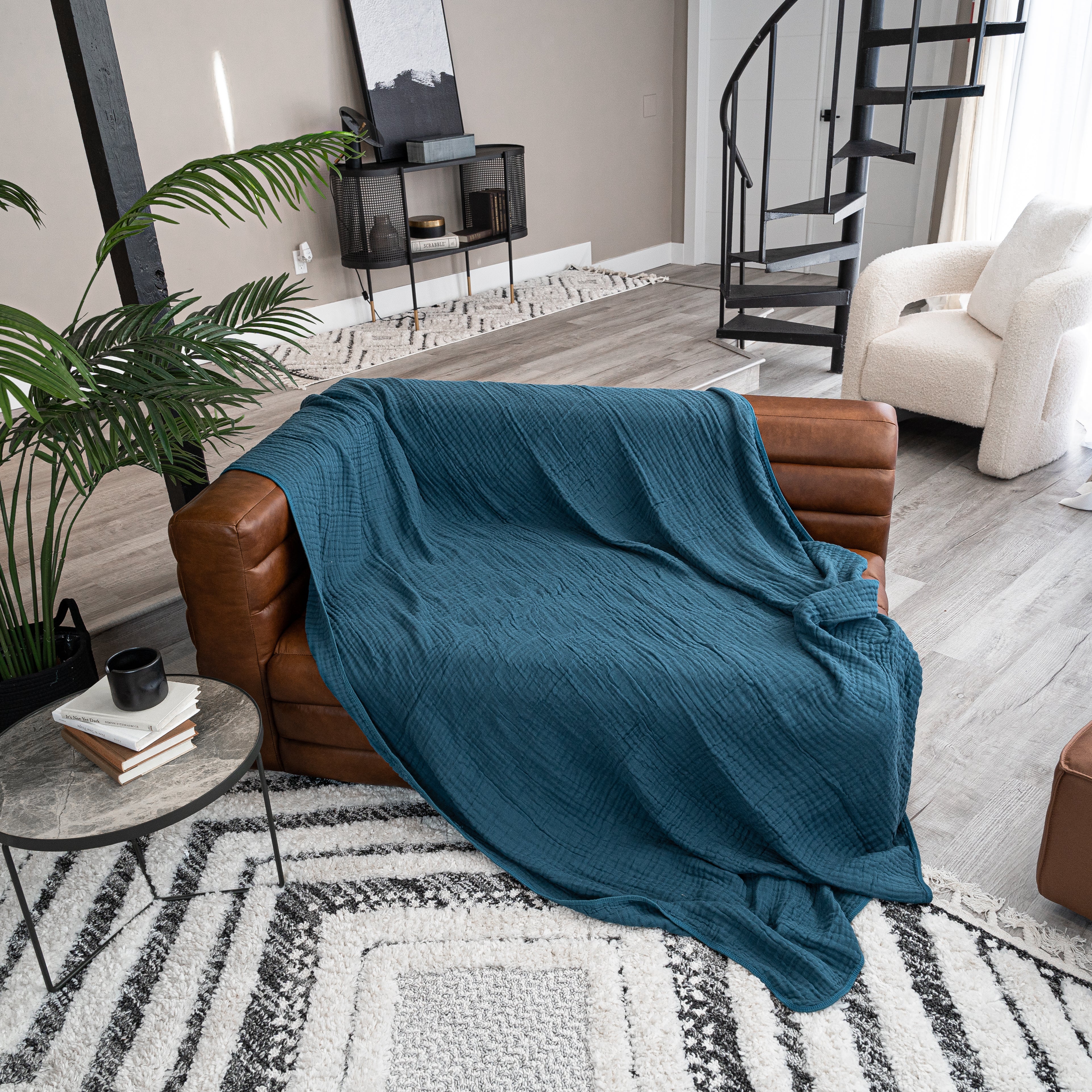 Adult Muslin Blanket in Neptune