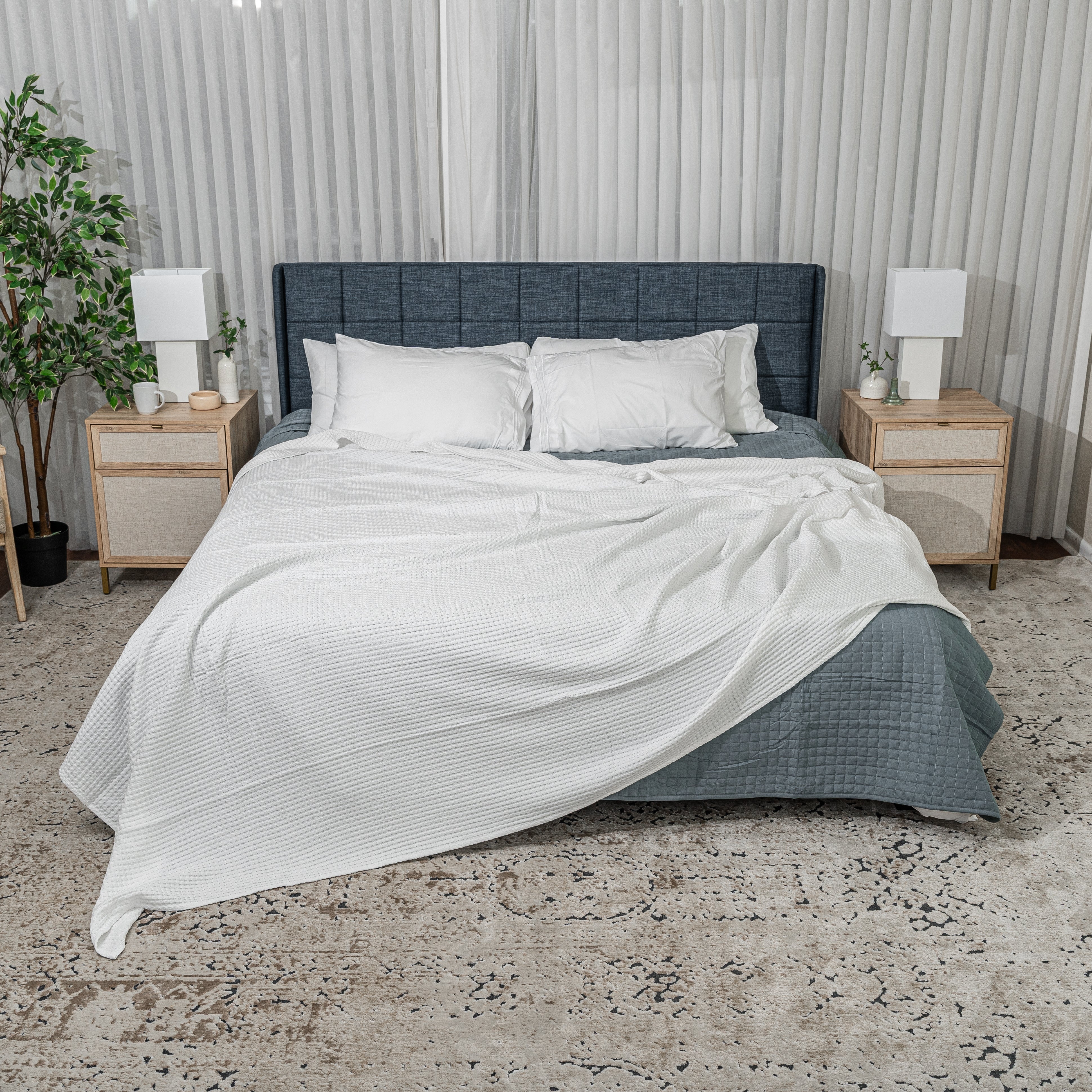 Adult Waffle Blankets in White