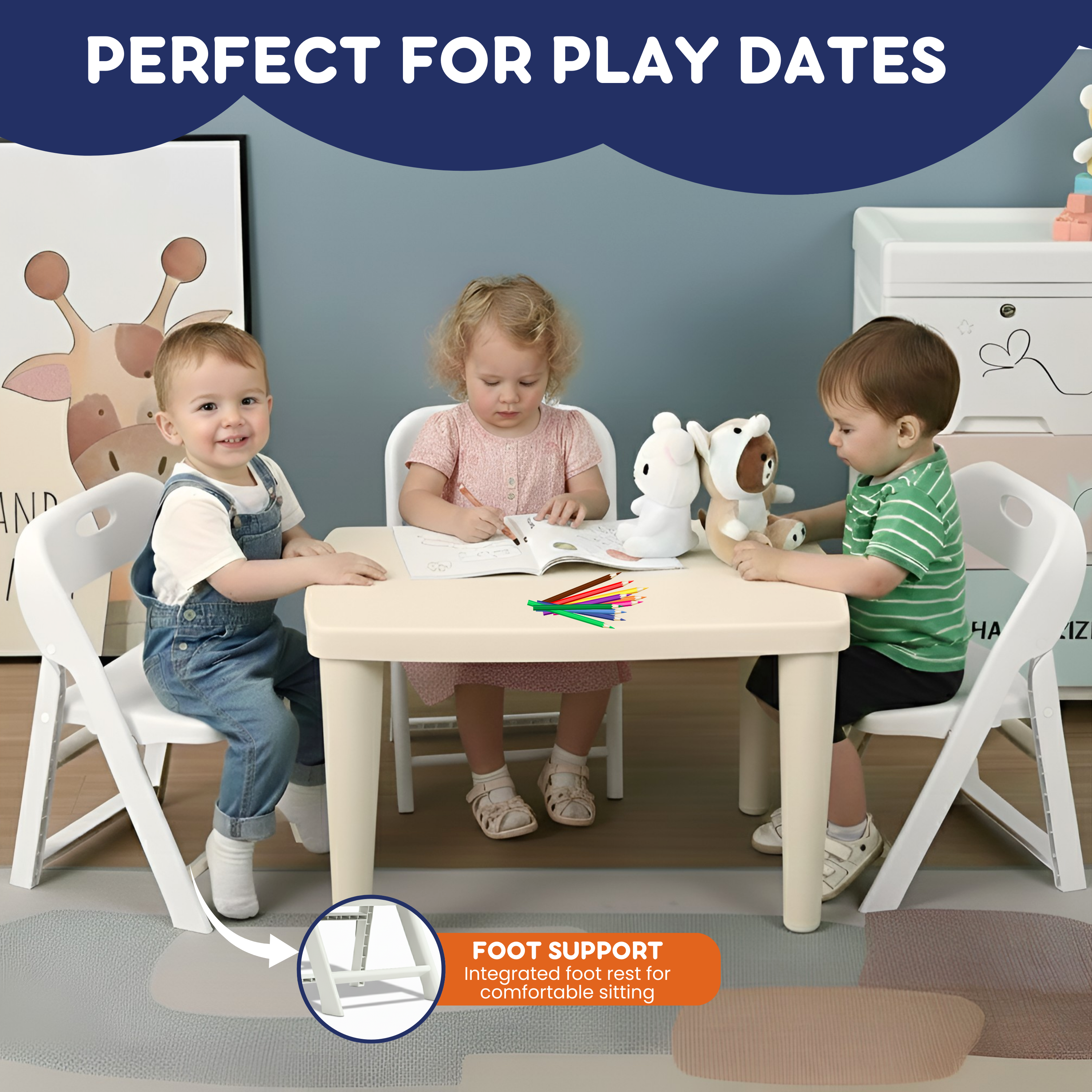 Giggle & Play | Kids Folding Chair  (2 Pack)