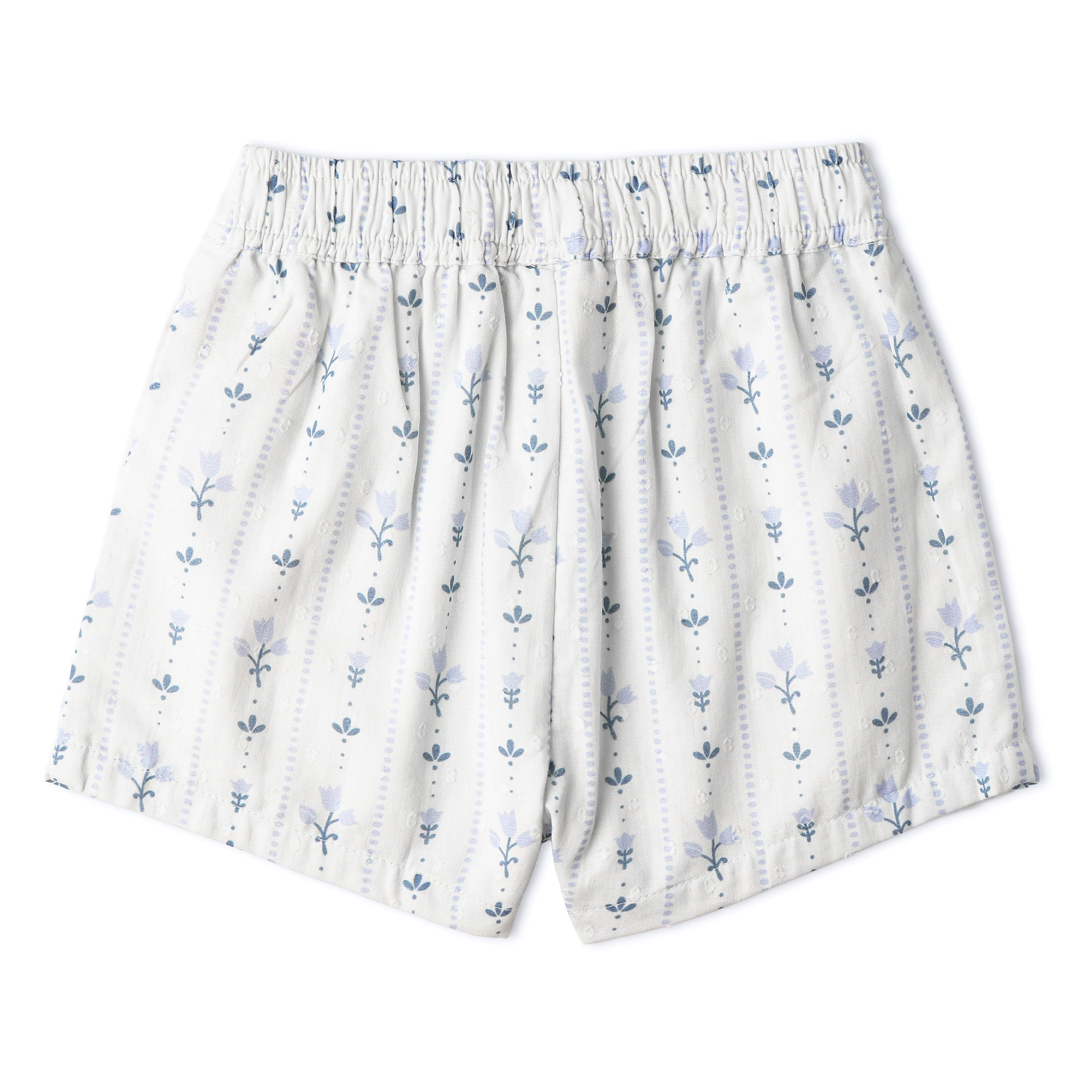 Organic Smocked Top & Shorts Set - Blue Vines