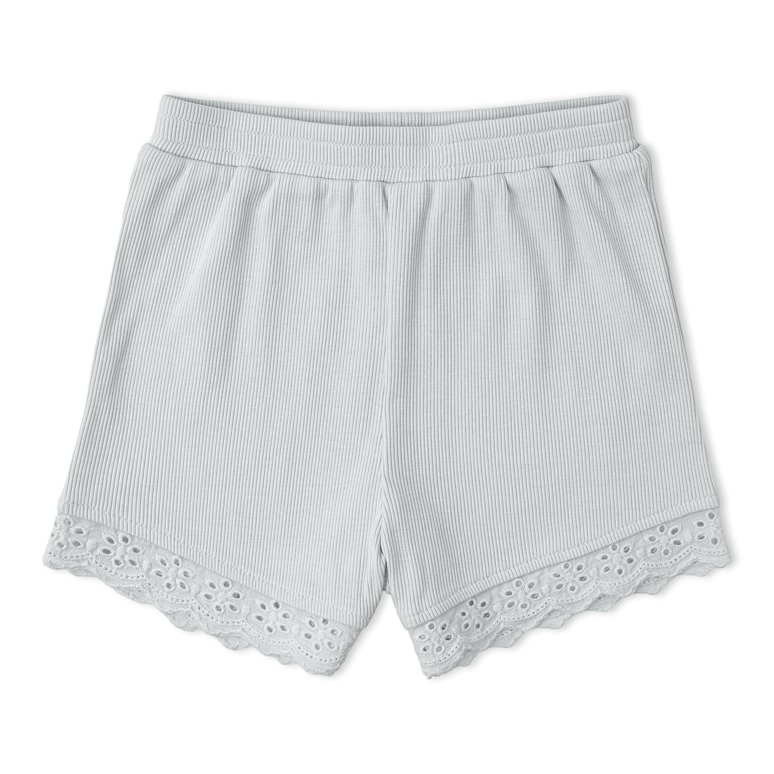 Organic Ruffle Top & Shorts Set - Fog