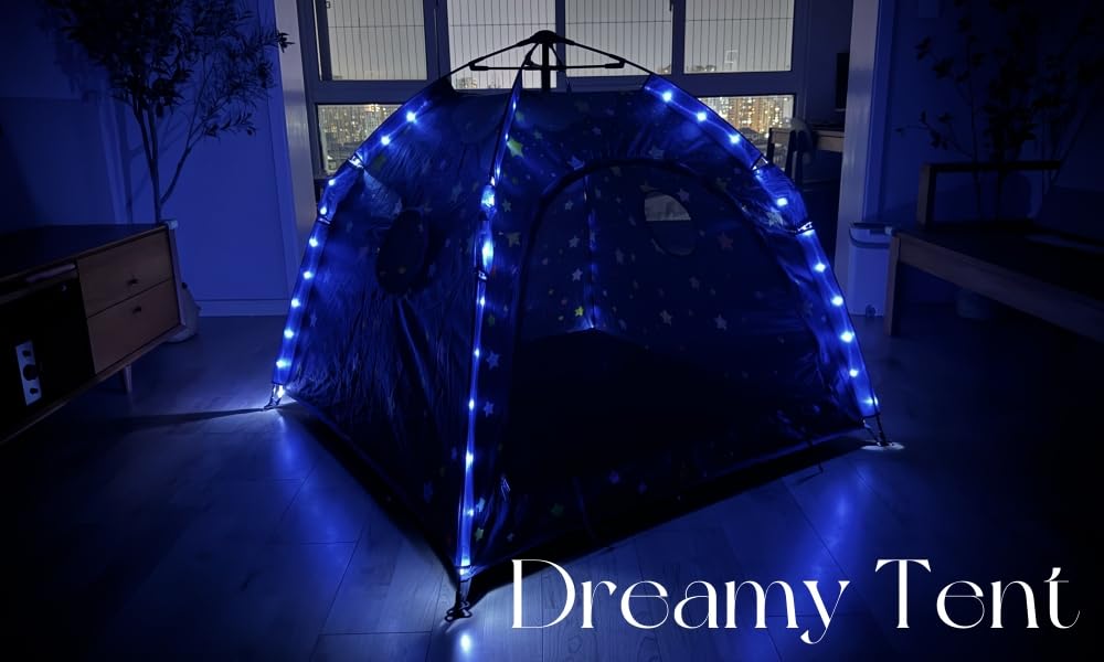 Kids Play Tent with String Lights for Indoor Outdoor Use