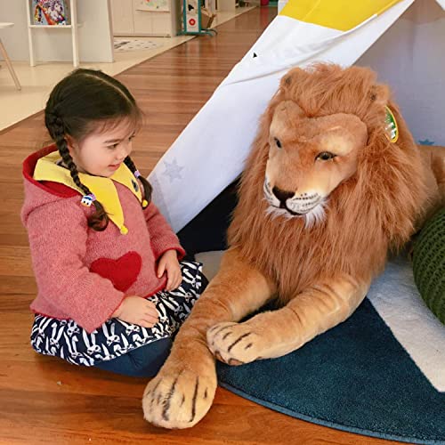 Giant Lion - Lifelike Stuffed Animal (Over 6 feet Long)