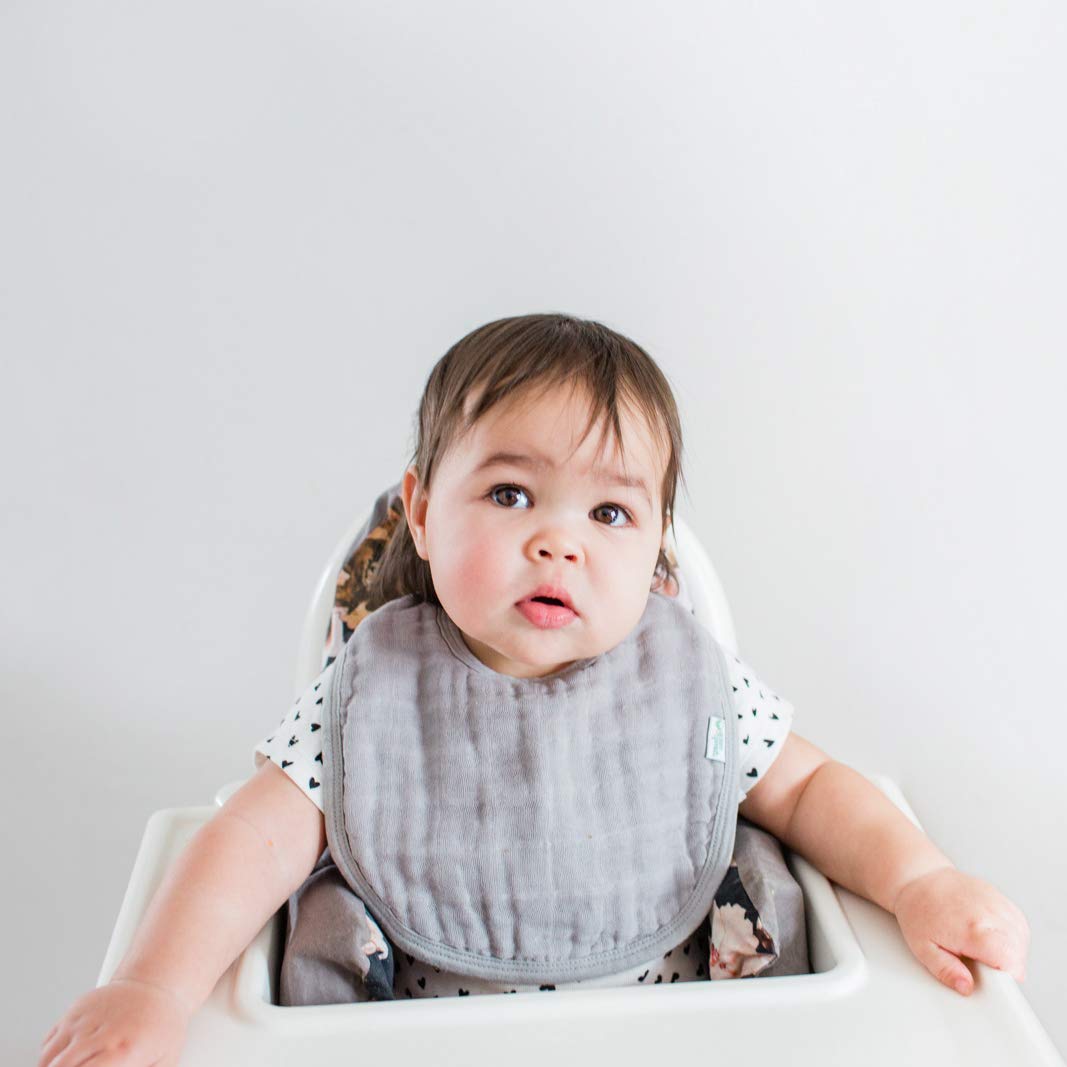 Absorbent Organic Cotton Muslin Bibs, 0-12mo Hypoallergenic