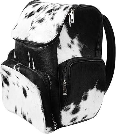 Western Cowhide Leather Diaper Backpack | Cow Print Cute Shower