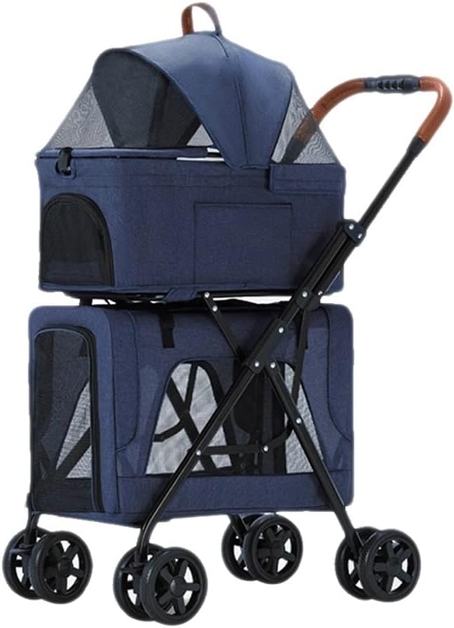 Double Stroller Dog Cat Stroller Travel Stroller for 2 Dogs/Cats