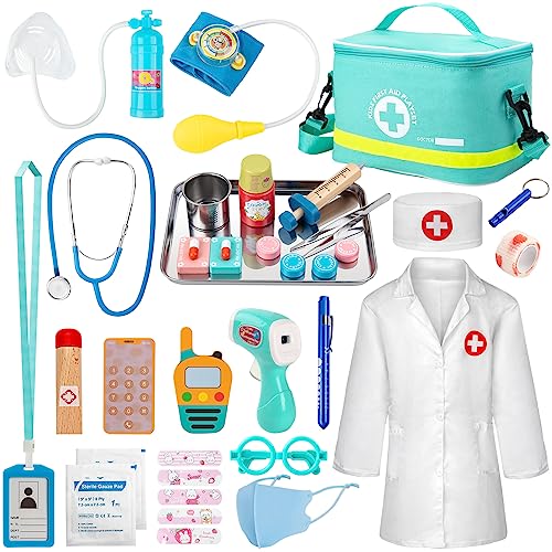 for Kids, 34 Pcs Pretend Playset for Toddlers, Doctor kit for Toddlers