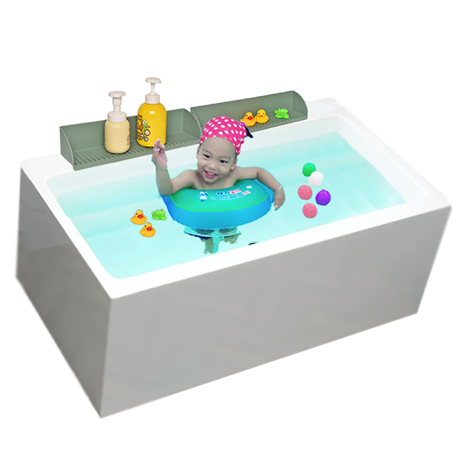 Bathtub Splash Guard for Tub Kids, 2 Pack Silicone Bath Tub Ledge Side