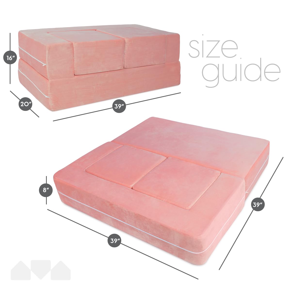 Modular Kids Sofa with Washable Cover and Bonus Pillow