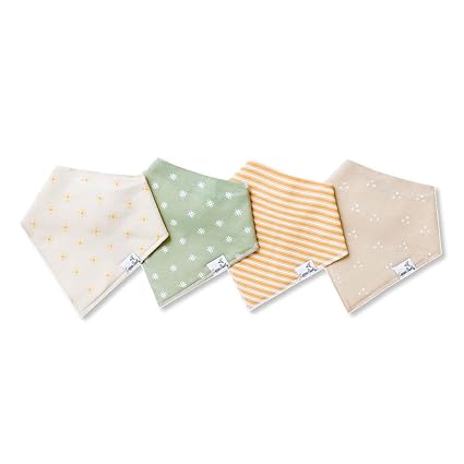 4 Pack Soft Cotton Baby Bibs for Drooling and Teething