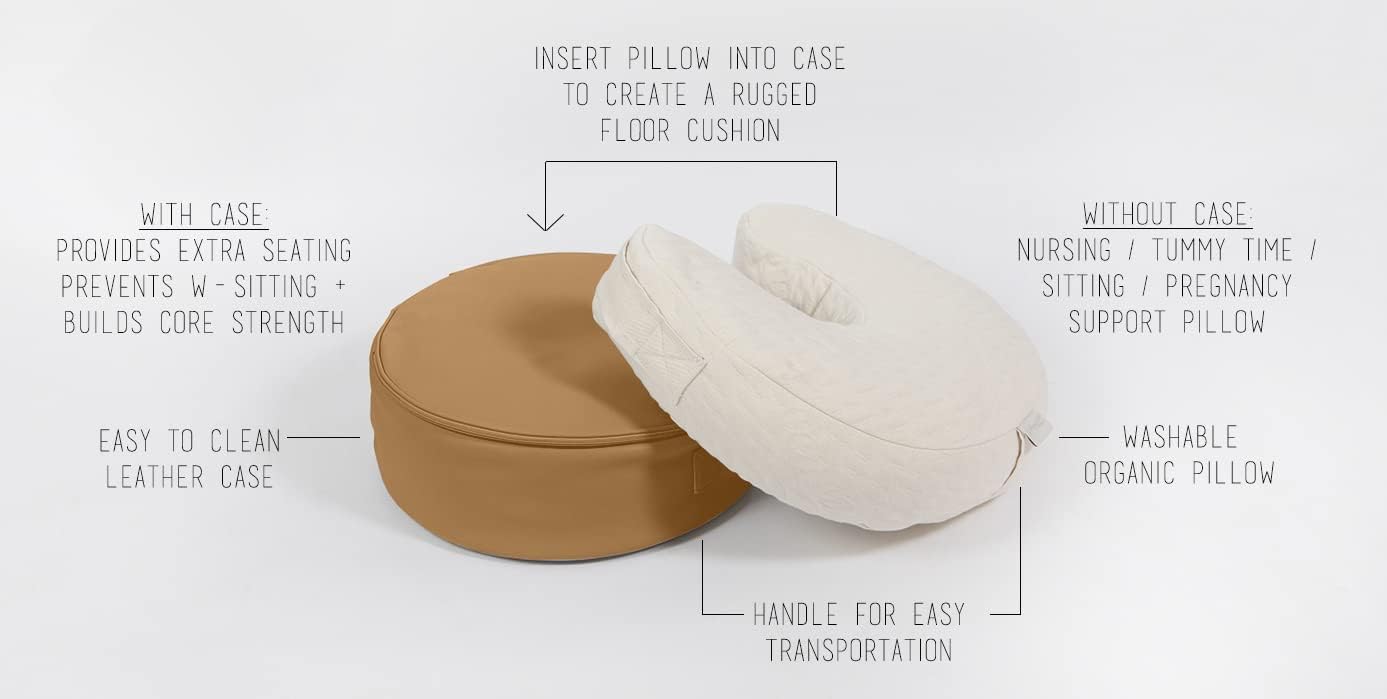 Convertible Nursing Pillow 17" x 7" + Case for Breastfeeding