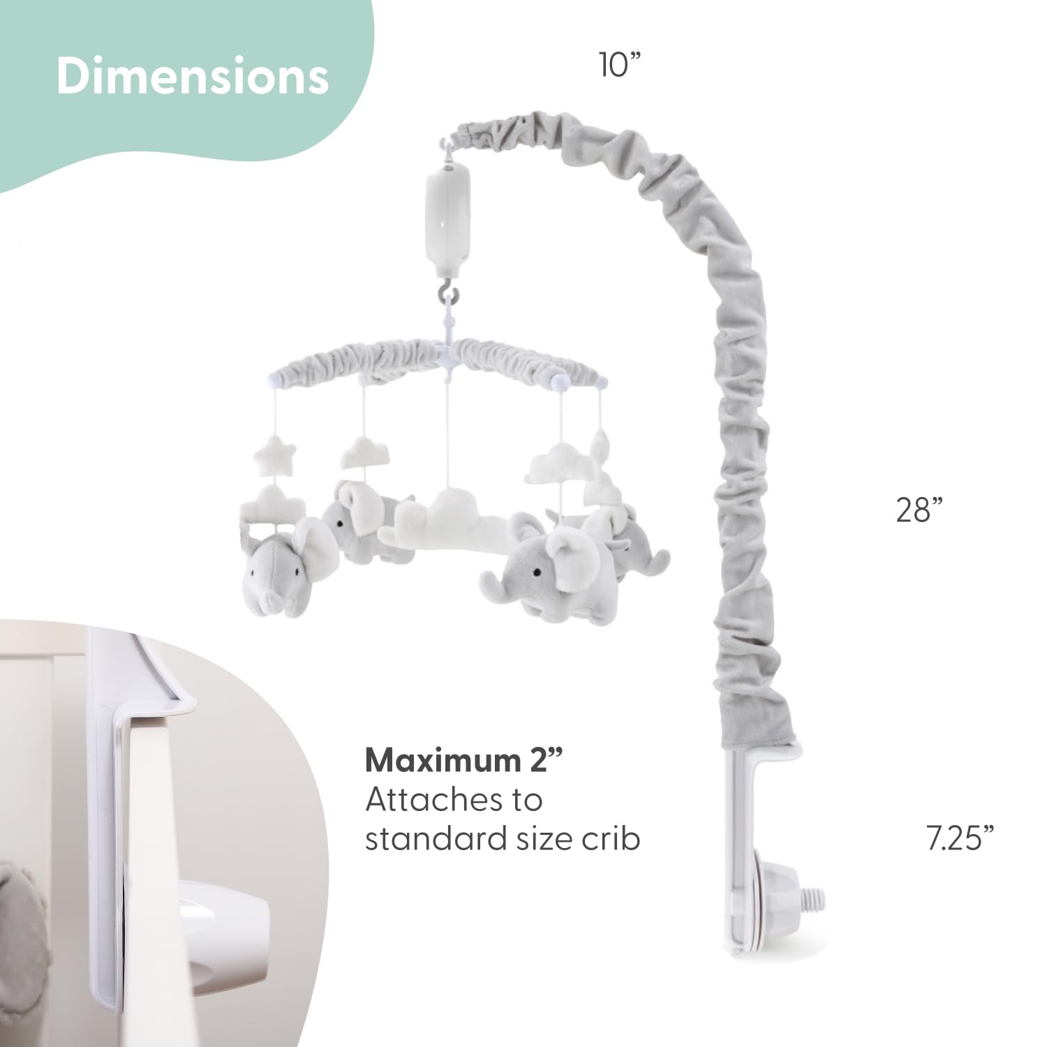 Musical Elephant Crib Mobile with 12 Lullabies
