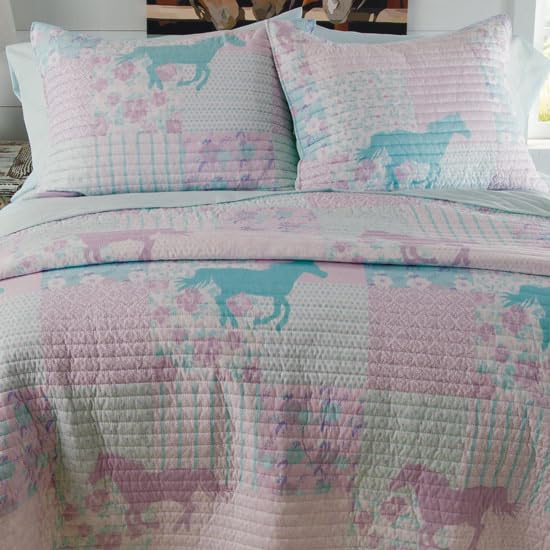 Cowgirl Princess Pony Patchwork Bedding Set Queen