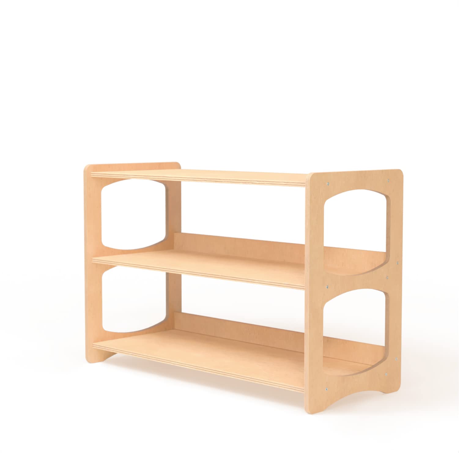 Montessori Bookshelf for Toddlers - Wooden Book and Toy Shelf Organizer