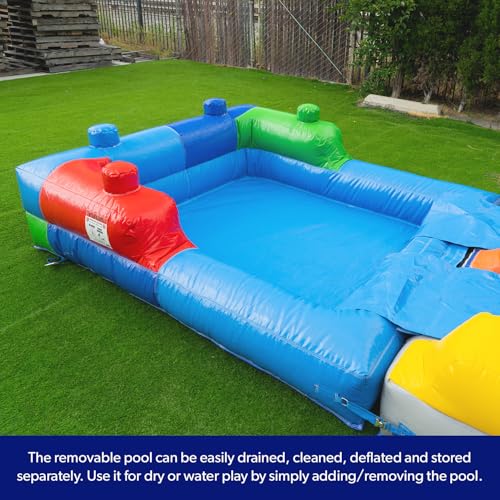 Commercial Inflatable Bounce House Water Slide Combo with Basketball Hoop