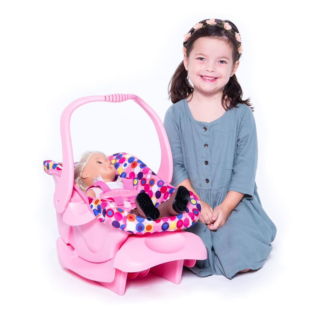 Toy Car Seat Baby Doll Carrier Featuring Crash-Tested Latch System for Safety