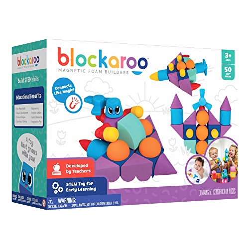 Foam Building Blocks - 50-Piece Set, Bath Toys for Toddlers