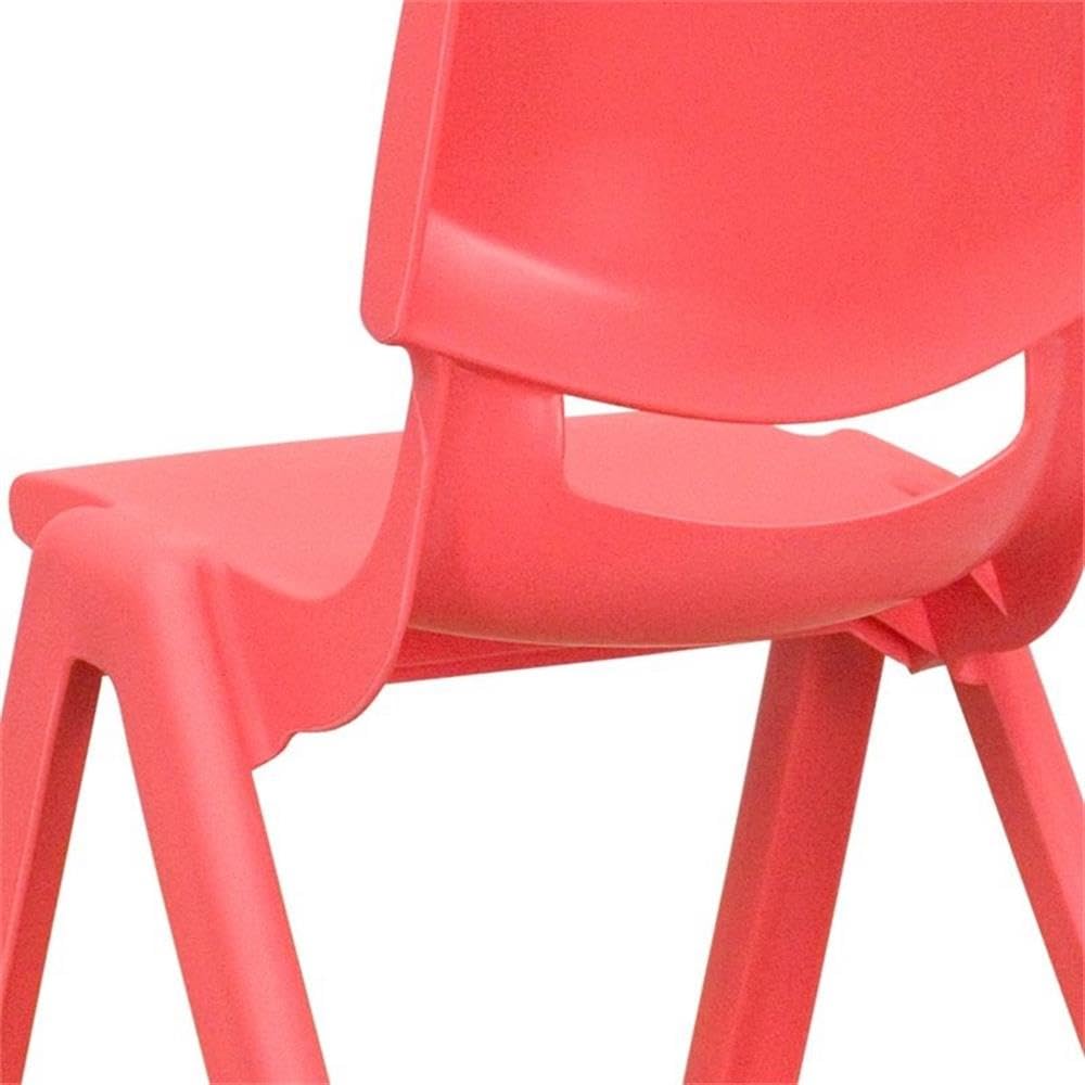 Stackable Preschool Chair Set - 10.5 Inch Seat Height - Red Plastic - Set of 4