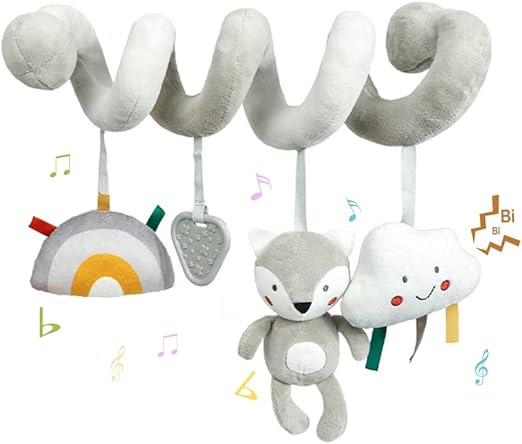 Baby Car Seat Toys, Activity Spiral Plush Hanging Wrap Around Pram Pushchair Stroller Toys