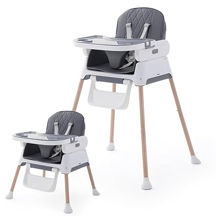 3 in 1 Portable Baby High Chair for Babies and Toddlers, Adjustable Convertible