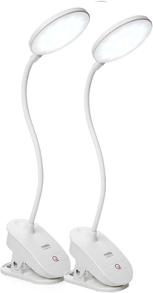 Clip on Lamp,Battery Powered Reading Light,Clamp for Bed