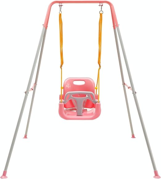 3-in-1 Toddler Swing Set with 4 Sandbags, Indoor/Outdoor Baby Swing